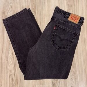 Levi's 550 Relaxed Fit Solid Black Jeans‎ Men's Size 42x34